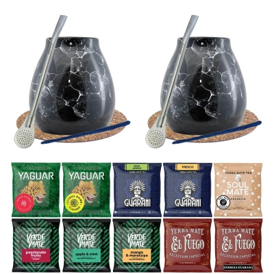 Kit de Yerba Mate 10x50g 2x Calabash + 2x Bombilla