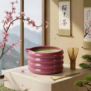 Matchawan – Bol ceramic Matcha cu gura de scurgere – Beri