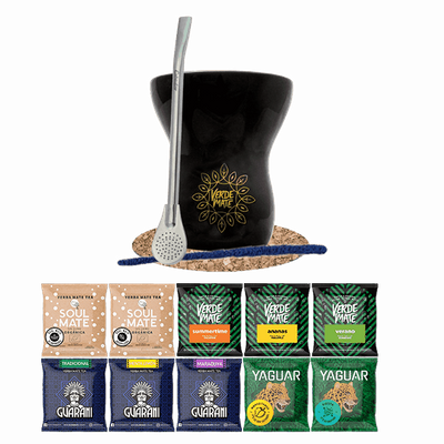 Set de Yerba Mate 10x50g: Calabash + Bombilla