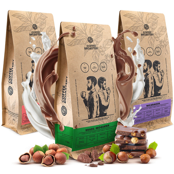 Set de cafea Bro Coffee Roastery Costa Rica San Rafael + Nicaragua Colibrí Azul + Brazil Samba 3x1kg (3kg)
