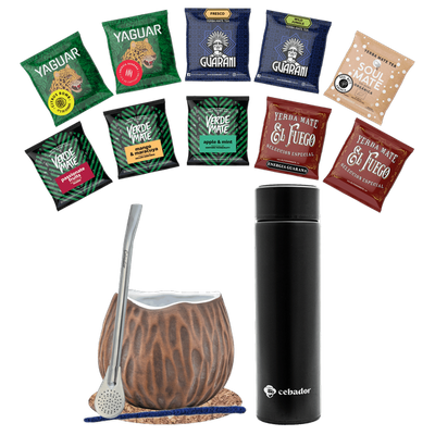 Set Yerba Mate 500g Mate Gourd 10x50g thermos