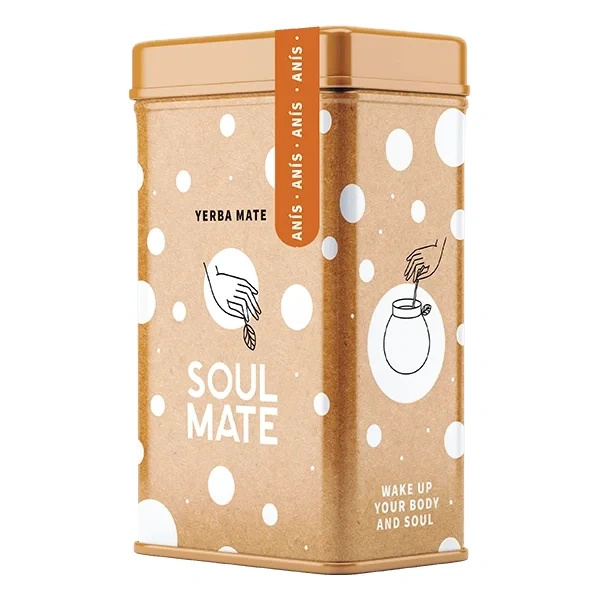 Yerbera – Cutie metalică + Soul Mate Orgánica Anís 0,5 kg