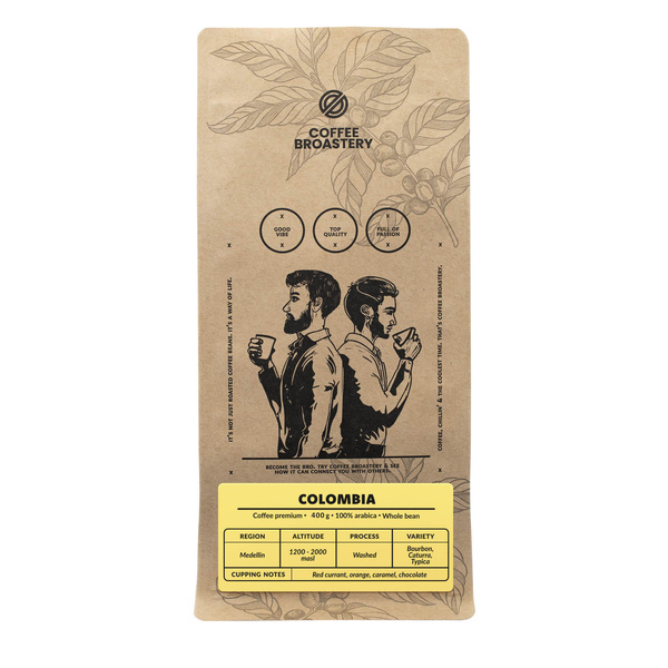 Bro Coffee Roastery - Cafea boabe întreagă Colombia Medellin Premium 400g