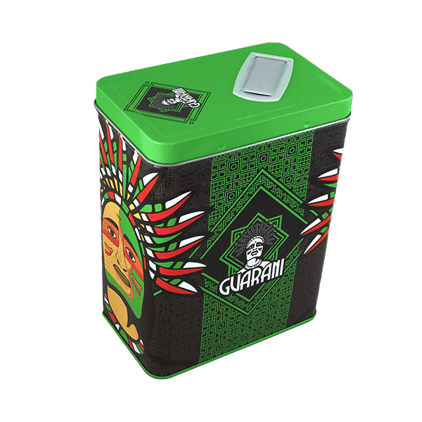 Yerbera – Cutie metalică + Guarani Naranja 0,5 kg