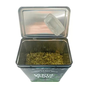 Yerbera – Cutie metalică + Verde Mate Green Hangover 0,5 kg