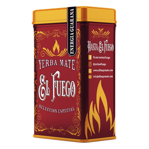 Yerbera – Cutie metalică + El Fuego Energia Guarana 0,5 kg