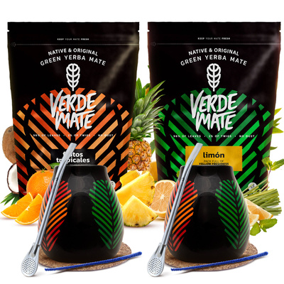 Set de Yerba Mate pentru doi Bombilla Calabash 1kg