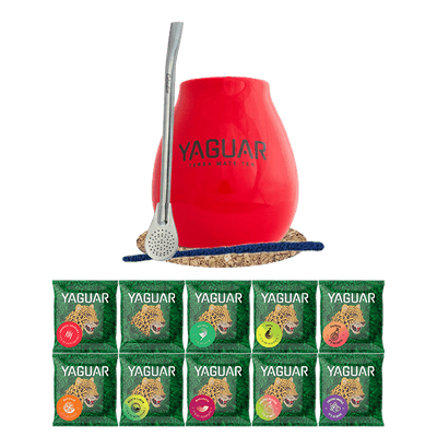 Set de Yerba Mate 10 x 50g: Calabash + Bombilla