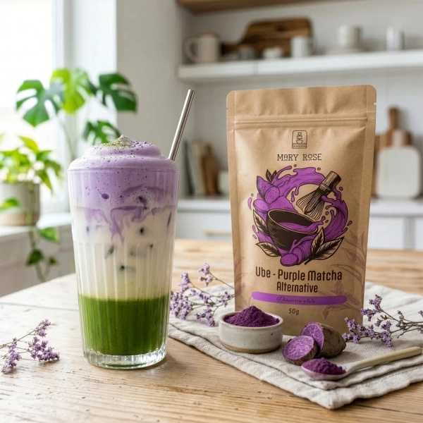 Set pentru Matcha Latte colorat: Matcha + Purple Matcha + accesorii