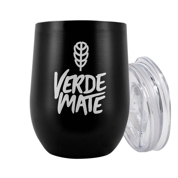 TermoLid – cană termică pentru yerba mate cu capac – Verde Mate (negru) – 350 ml