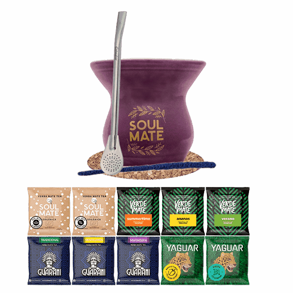 Kit de Yerba Mate 10x50g Calabash + Bombilla