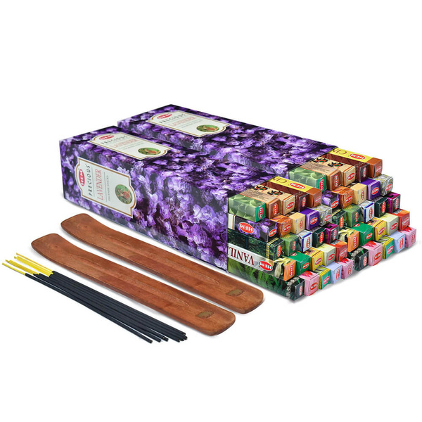 2x Mix de bețe de tămâie HEM + 2x suport din lemn