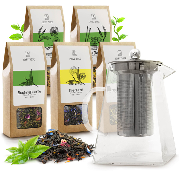 Mary Rose - Set cadou de ceai + ceainic cu filtru de bere