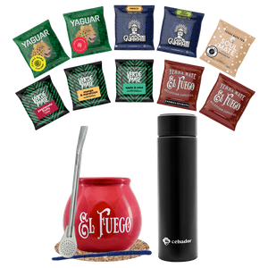 Set Yerba Mate 500g Mate Gourd 10x50g thermos