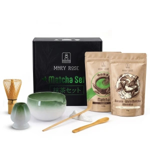 Set cadou pentru Matcha Latte colorat: Matcha + White Matcha + accesorii