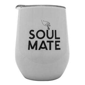 TermoLid – cană termică pentru yerba mate cu capac – Soul Mate (alb) – 350 ml