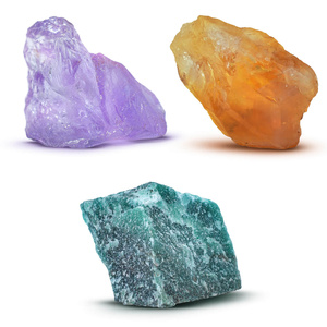 Set de pietre naturale și cristale - ezoterism, yoga, meditație