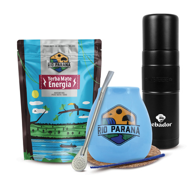 Set de Yerba Mate Rio Parana 500g 0,5kg Yerbomos XL + Calabash + Bombilla