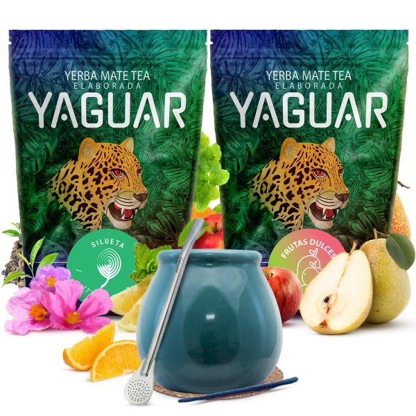 Yerba mate set Yaguar ceramică calabash bombilla