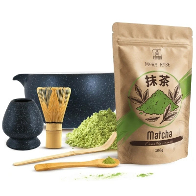 Set de preparare a ceaiului Matcha: matcha 100g + accesorii