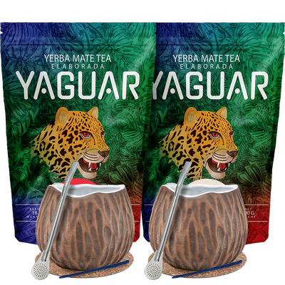 Yerba Mate set pentru două Bombilla Matero cocos