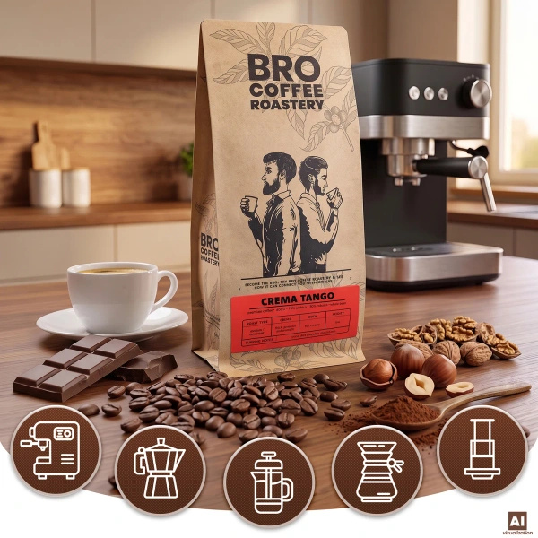 Bro Coffee Roastery – Cafea boabe Crema Tango 400 g