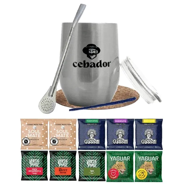 Set de Yerba Mate: eșantioane 10x50g + TermoLid + Bombilla