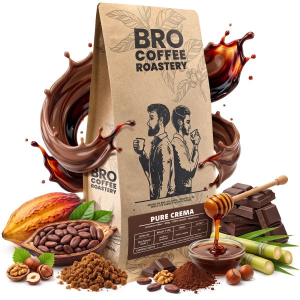 Bro Coffee Roastery – Cafea boabe Pure Crema 400 g