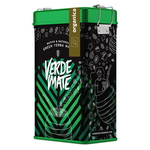 Yerbera – Cutie metalică + Verde Mate Green Organica 0,5 kg