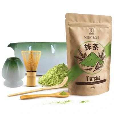 Set de preparare a ceaiului Matcha: matcha 100g + accesorii