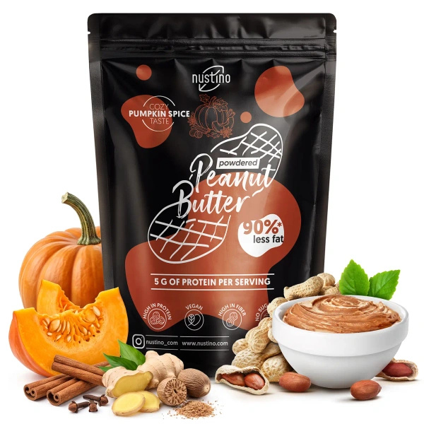 Nustino – Unt de arahide pudră – Pumpkin Spice (fără zahăr adăugat) 400 g