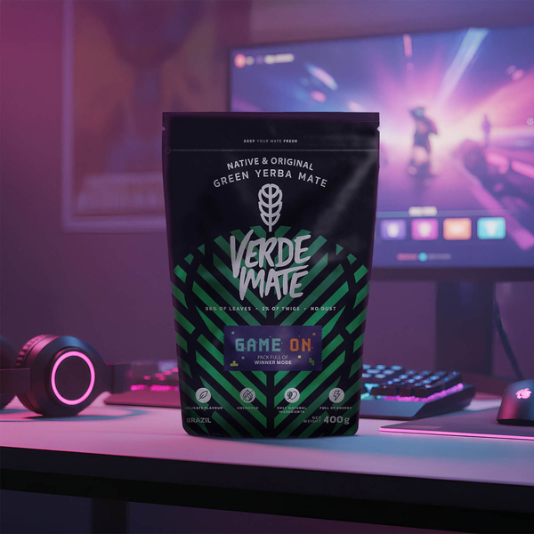 Verde Mate Green Game On 0,4 kg – yerba mate pentru gameri cu aromă de băutură energizantă