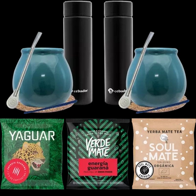Kit de Yerba Mate pentru două persoane Energia Calabash