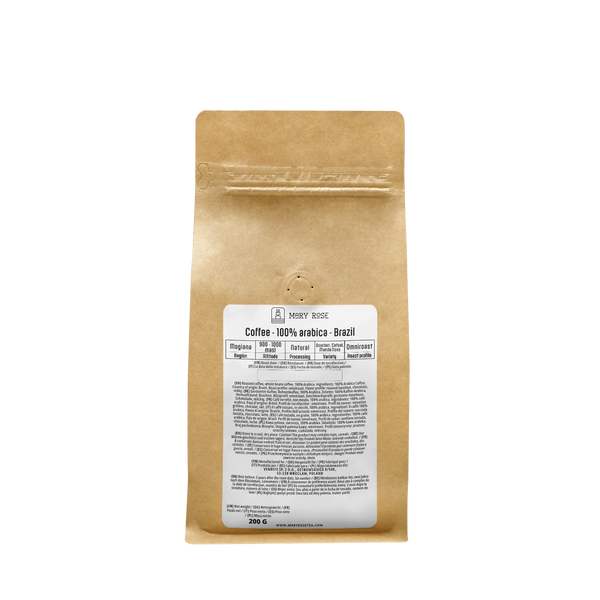Mary Rose - cafea integrală boabe Brazilia Mogiana premium 200g