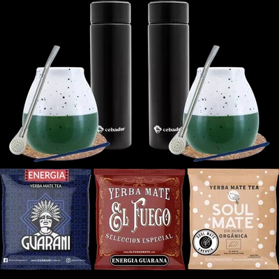 Yerba Mate starter kit Thermos 3x50g pentru cuplu