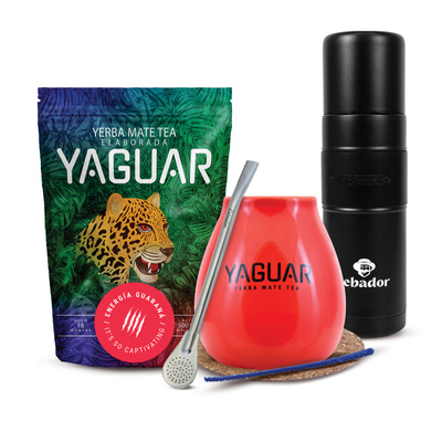Set de Yerba Mate Yaguar 500g 0,5kg Yerbomos XL + Calabash + Bombilla
