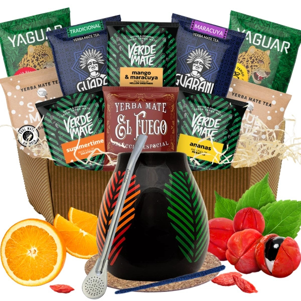 Set cadou calabash bombilla 10x50g Yerba Mate