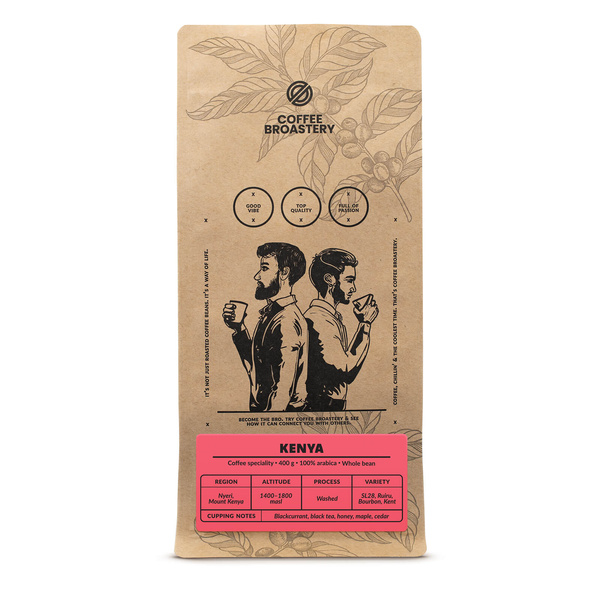 Bro Coffee Roastery - Cafea boabe întreagă Kenya Nyeri Speciality 400 g