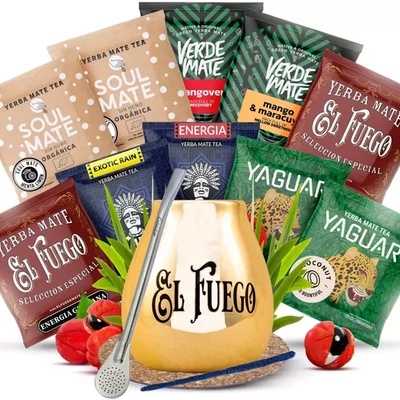 Yerba Mate Kitul 10x50g Calabash + Bombilla