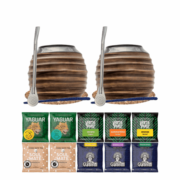 Kit de Yerba Mate 10x50g 2x Calabash + 2x Bombilla