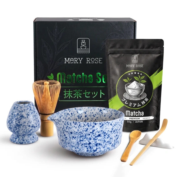 Set cadou: matcha japoneză premium + matchawan + accesorii din bambus