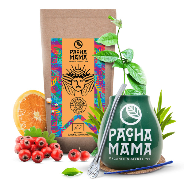 Set de Guayusa Pachamama Citrus 100g + Calabash + Bombilla