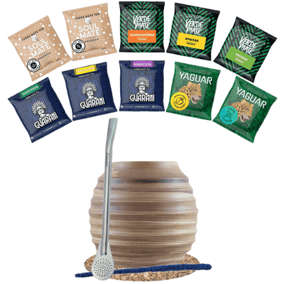 Kit de Yerba Mate 10x50g Calabash + Bombilla