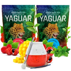 Set de Yerba Mate Yaguar 2x500g + Calabash + Bombilla