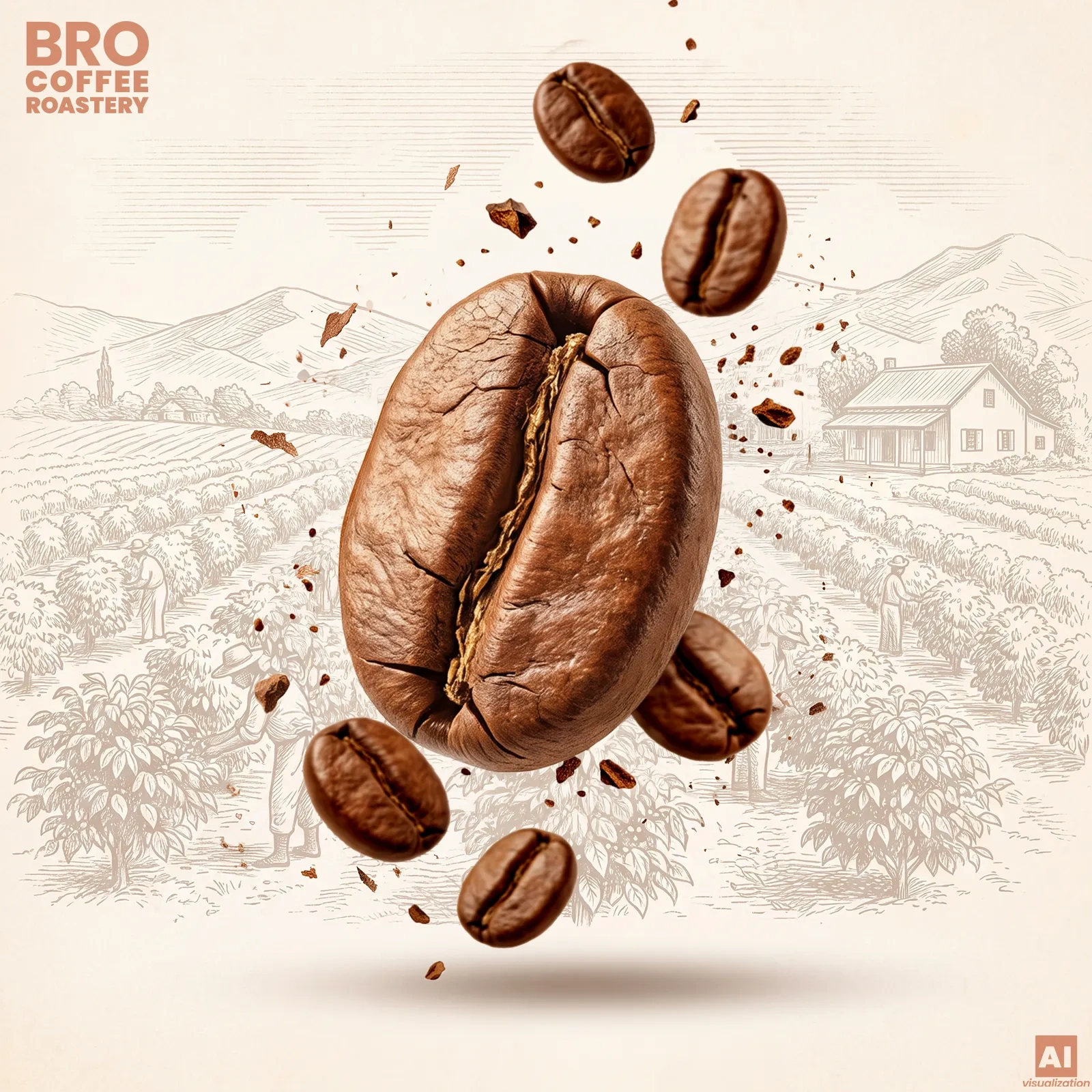 Boabe de arabica și robusta - Bro Coffee Roastery Crema Rumba