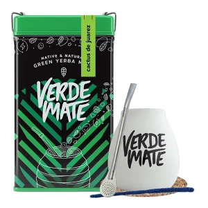 Set Yerbera Verde Mate Cactus de Juarez 0.5kg 