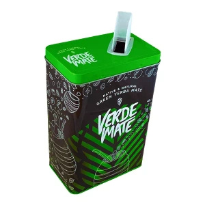 Yerbera – Cutie metalică + Verde Mate Green Hangover 0,5 kg