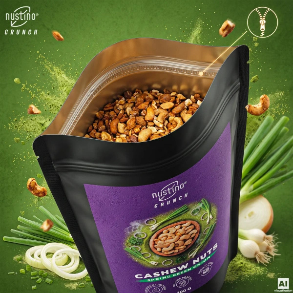 Nustino Crunch – Caju prăjit – Spring Green Onion 100 g
