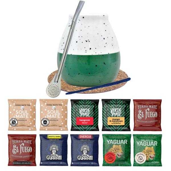 Yerba Mate Kitul 10x50g Calabash + Bombilla