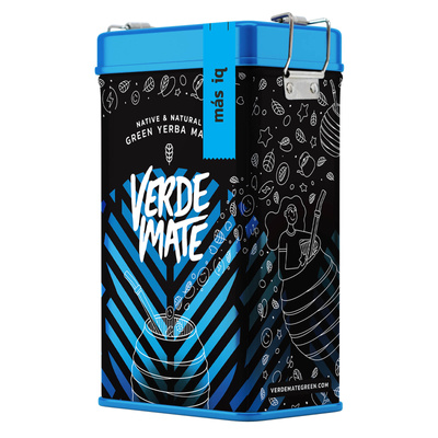 Yerbera – Cutie metalică + Verde Mate Green Más IQ 0,5 kg